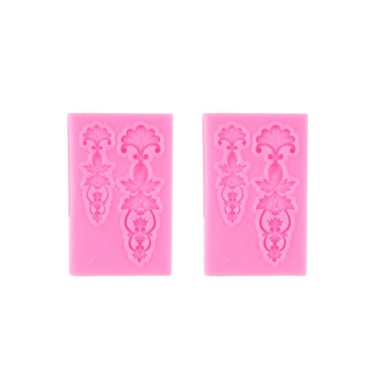 2 PCS Fondant Cake Silicone Mold Hollow Embossed Border Frame Retro Photo Frame Mould( 7th 17-113)