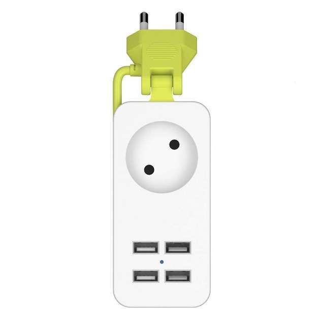 Power Strip 1/2 EU Plug 4 USB Port 1200W 250V 1.5m Cable Wall Portable Multiple Socket EU Plug Outle