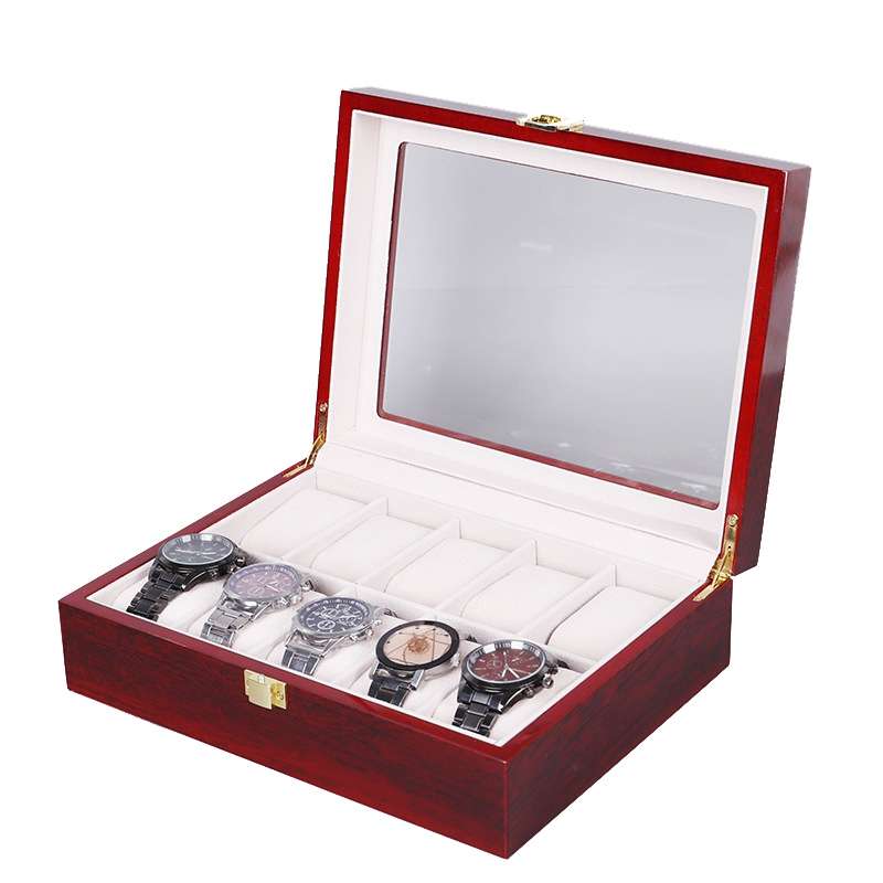 Wooden Baking Paint Watch Box Jewelry Storage Display Box(20-bit Paint)