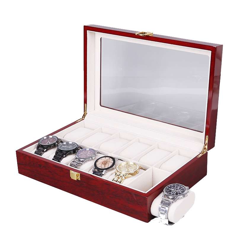 Wooden Baking Paint Watch Box Jewelry Storage Display Box(20-bit Paint)