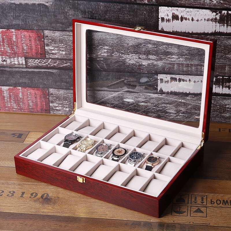 Wooden Baking Paint Watch Box Jewelry Storage Display Box(20-bit Paint)