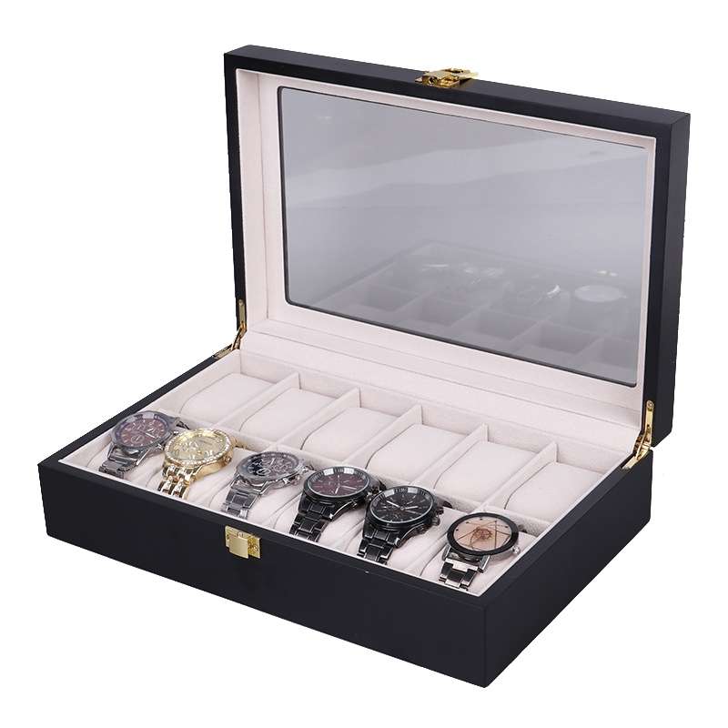Wooden Baking Paint Watch Box Jewelry Storage Display Box(20-bit Paint)