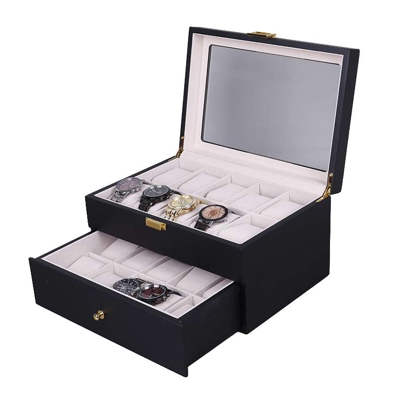 Wooden Baking Paint Watch Box Jewelry Storage Display Box(20-bit Paint)