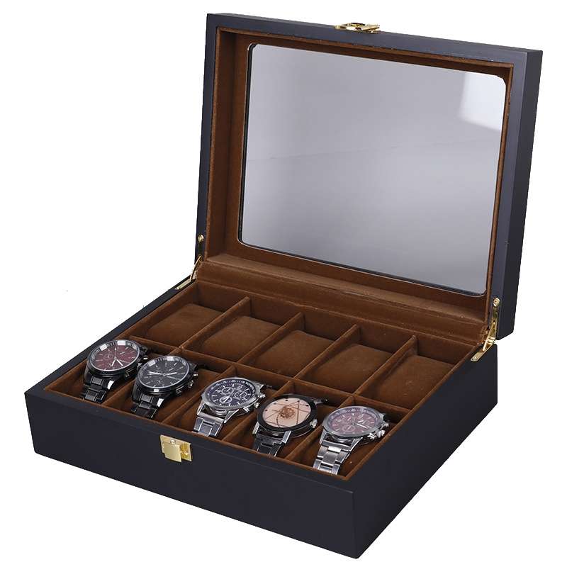 Wooden Baking Paint Watch Box Jewelry Storage Display Box(20-bit Paint)