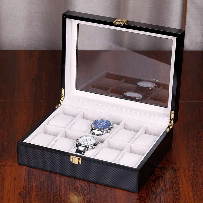 Wooden Baking Paint Watch Box Jewelry Storage Display Box(20-bit Paint)