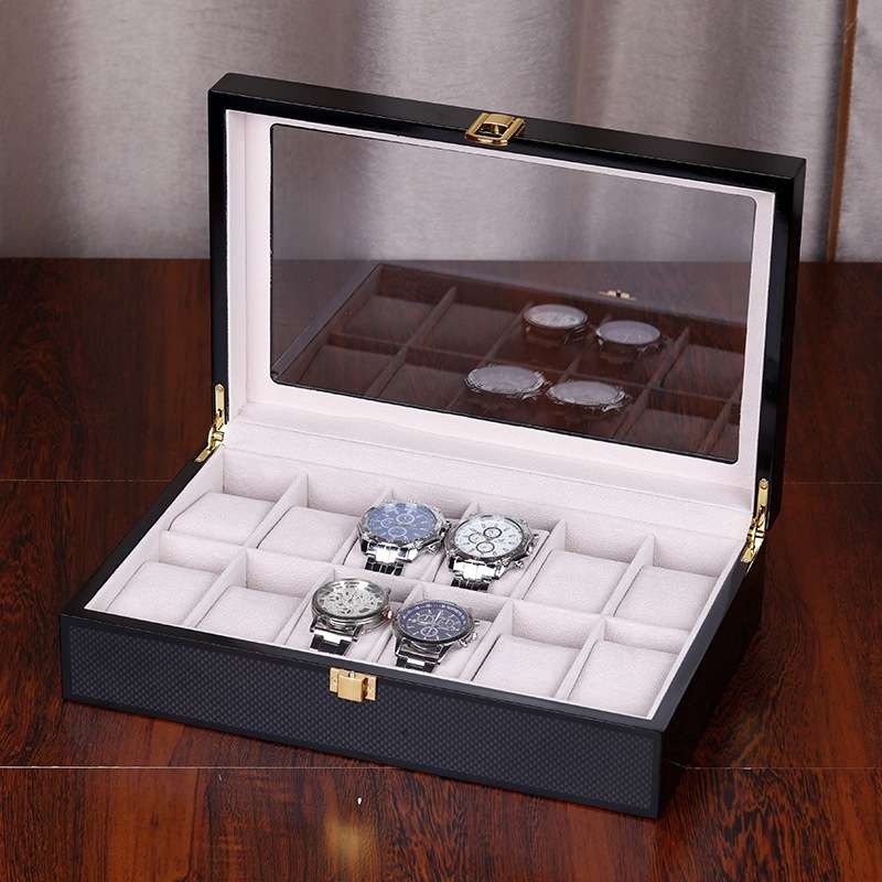 Wooden Baking Paint Watch Box Jewelry Storage Display Box(20-bit Paint)
