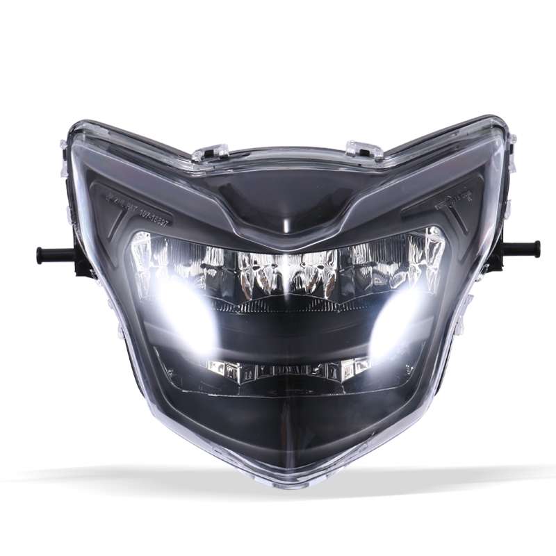 Motorcycle LED Retro Headlights LED Far Near Beam Lights For Yamaha LC135 V2-V6(Transparent Glass)