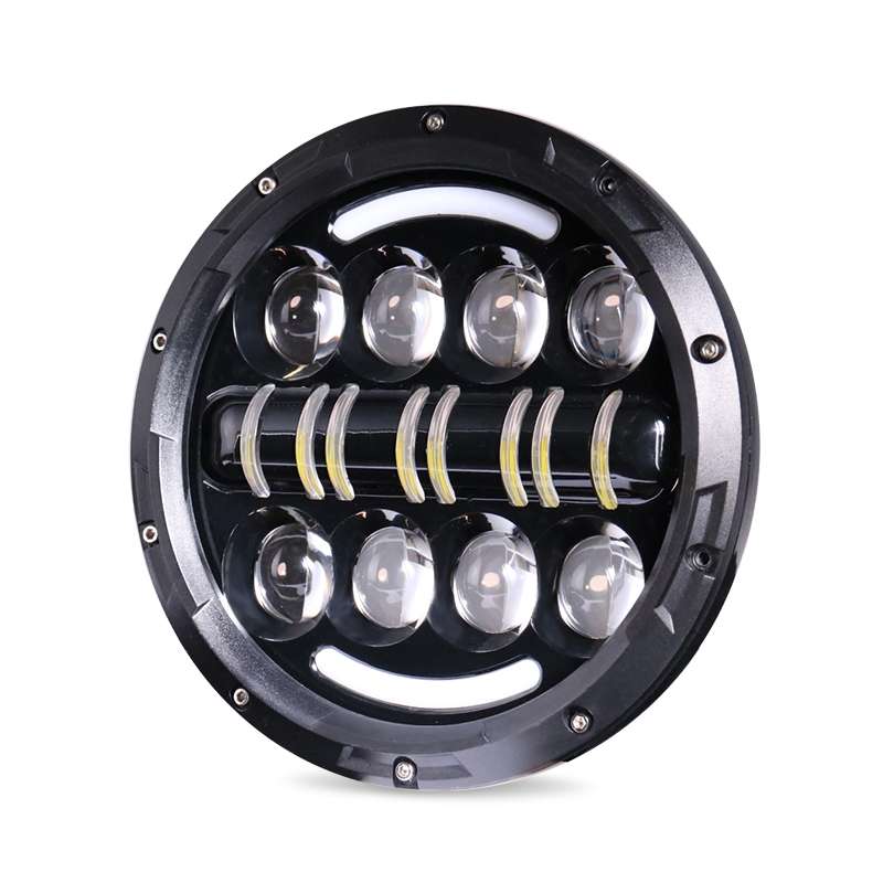7 Inch Motorcycle Retro Modified Headlights Day Trip LED Far Near Beam Lights For Wrangler / Harley