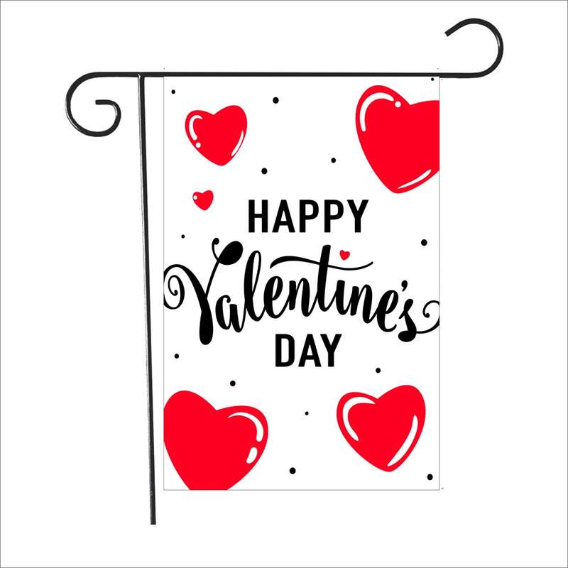 2 PCS Valentine Day Garden Flag Festive Atmosphere Garden Banner(QR038)