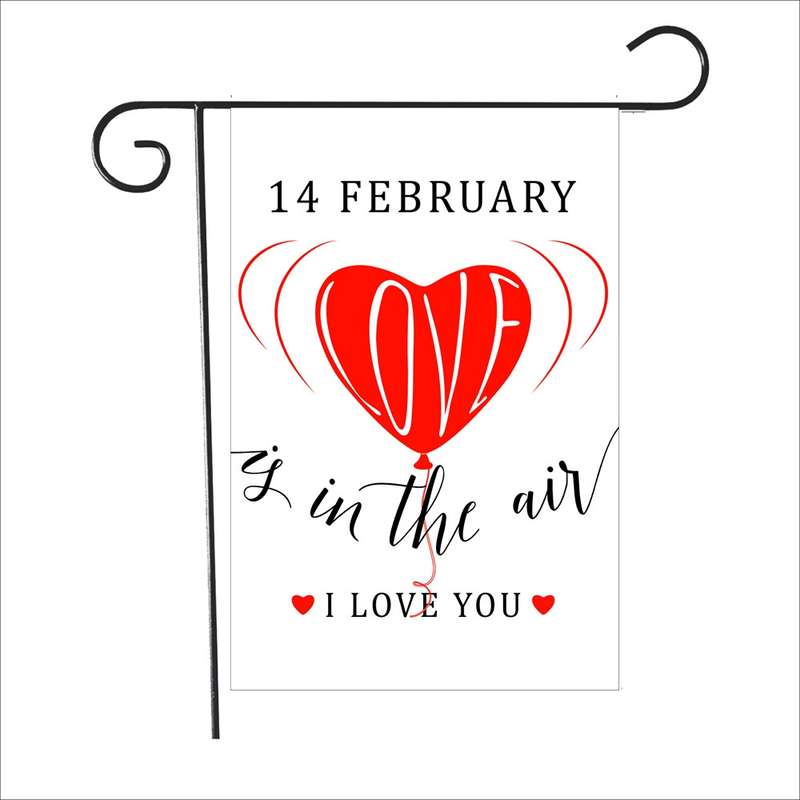 2 PCS Valentine Day Garden Flag Festive Atmosphere Garden Banner(QR038)