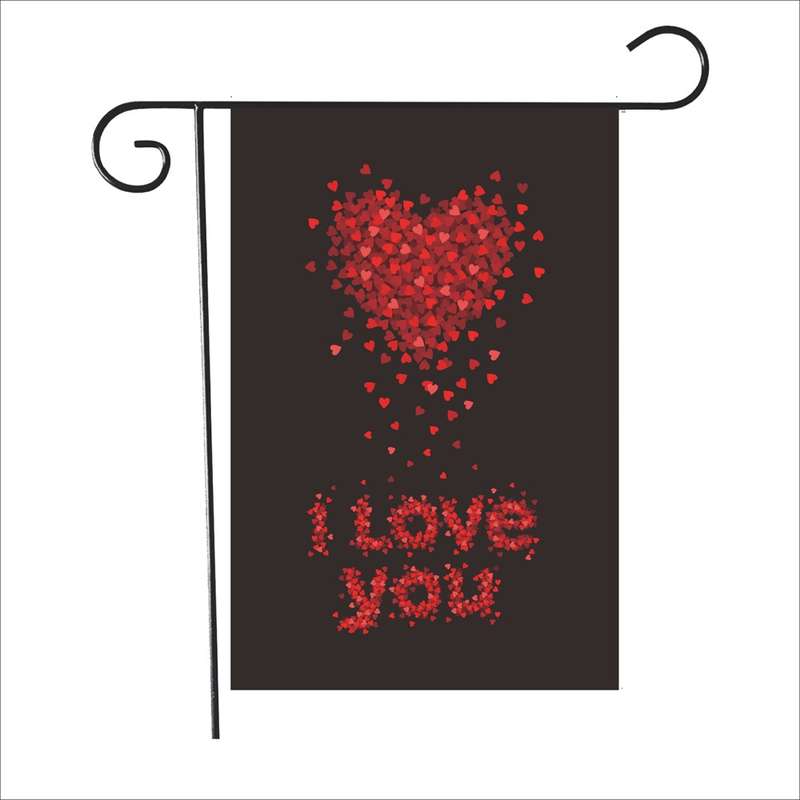 2 PCS Valentine Day Garden Flag Festive Atmosphere Garden Banner(QR038)