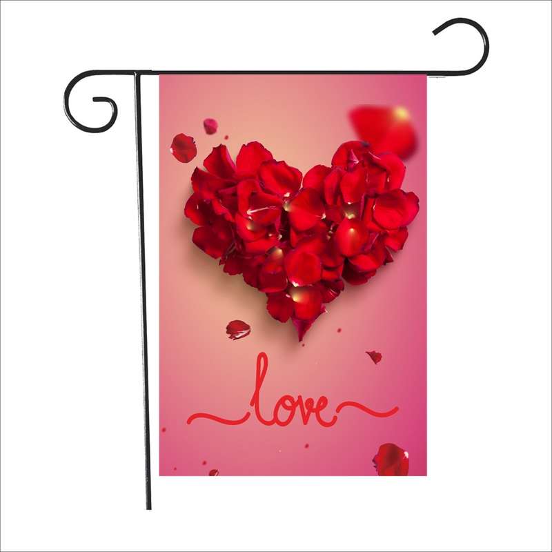 2 PCS Valentine Day Garden Flag Festive Atmosphere Garden Banner(QR038)