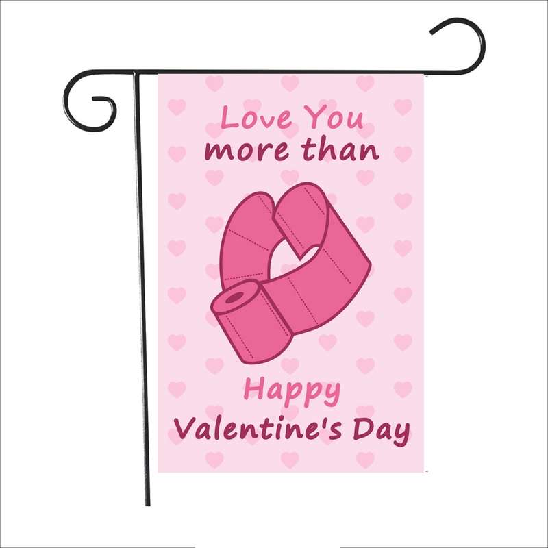 2 PCS Valentine Day Garden Flag Festive Atmosphere Garden Banner(QR038)