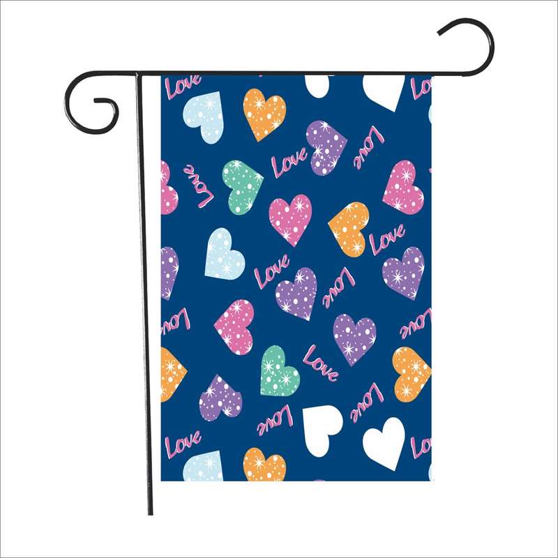 2 PCS Valentine Day Garden Flag Festive Atmosphere Garden Banner(QR038)