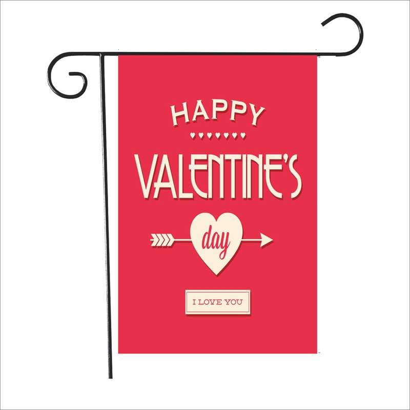 2 PCS Valentine Day Garden Flag Festive Atmosphere Garden Banner(QR038)