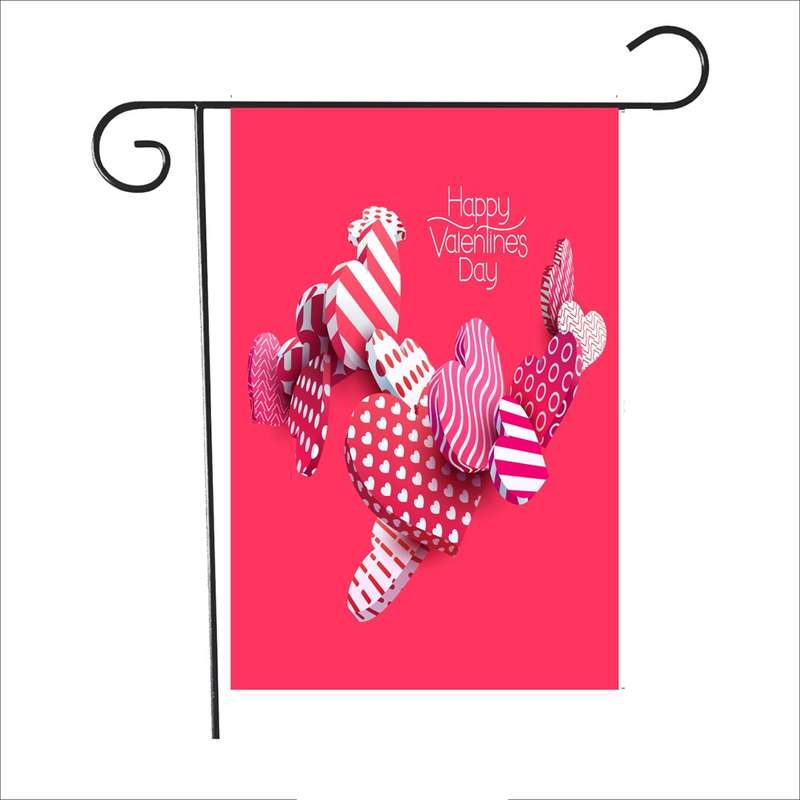 2 PCS Valentine Day Garden Flag Festive Atmosphere Garden Banner(QR038)