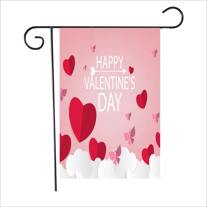 2 PCS Valentine Day Garden Flag Festive Atmosphere Garden Banner(QR038)