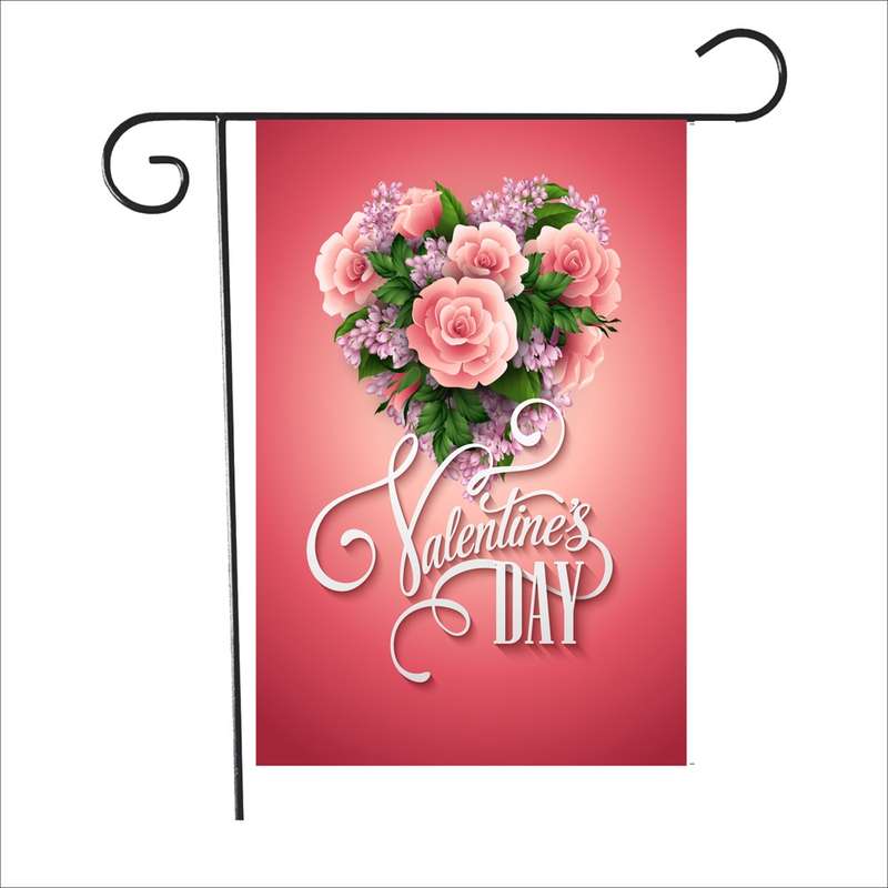 2 PCS Valentine Day Garden Flag Festive Atmosphere Garden Banner(QR038)
