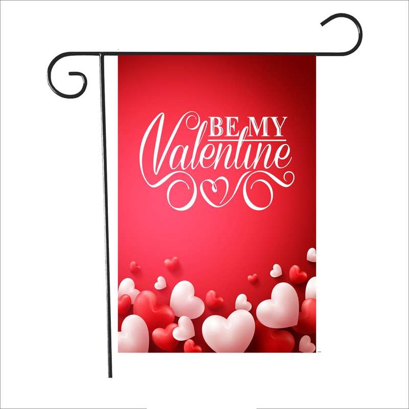 2 PCS Valentine Day Garden Flag Festive Atmosphere Garden Banner(QR038)