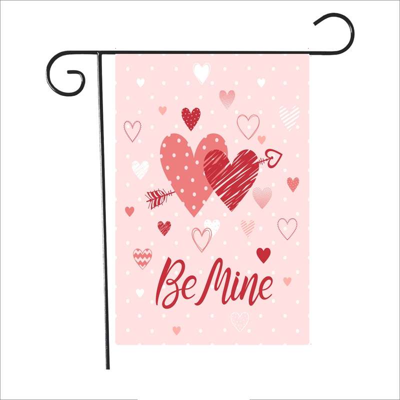 2 PCS Valentine Day Garden Flag Festive Atmosphere Garden Banner(QR038)