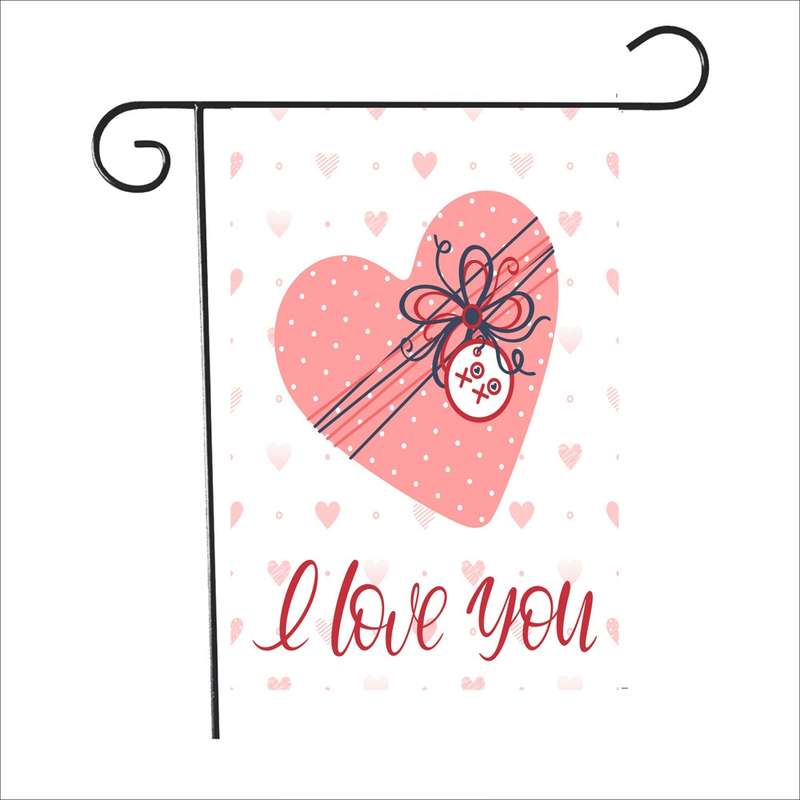 2 PCS Valentine Day Garden Flag Festive Atmosphere Garden Banner(QR038)