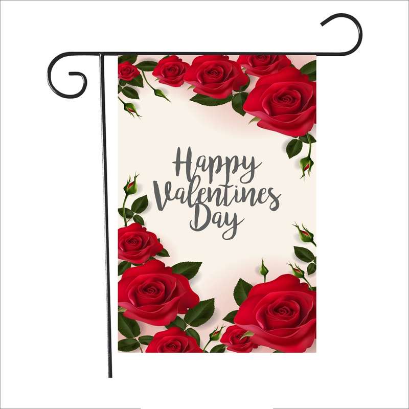 2 PCS Valentine Day Garden Flag Festive Atmosphere Garden Banner(QR038)
