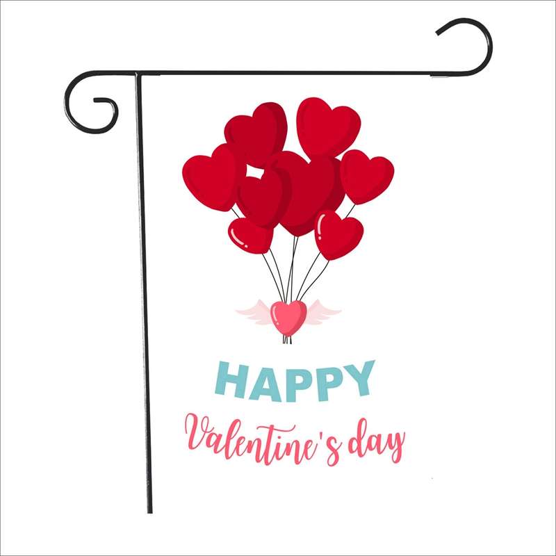 2 PCS Valentine Day Garden Flag Festive Atmosphere Garden Banner(QR038)