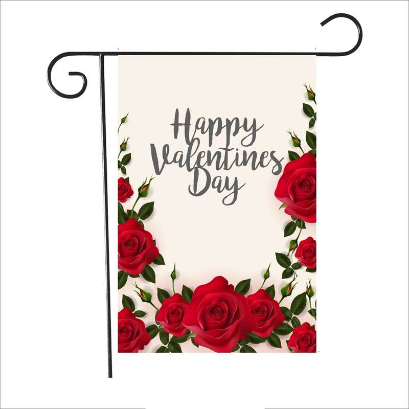 2 PCS Valentine Day Garden Flag Festive Atmosphere Garden Banner(QR038)