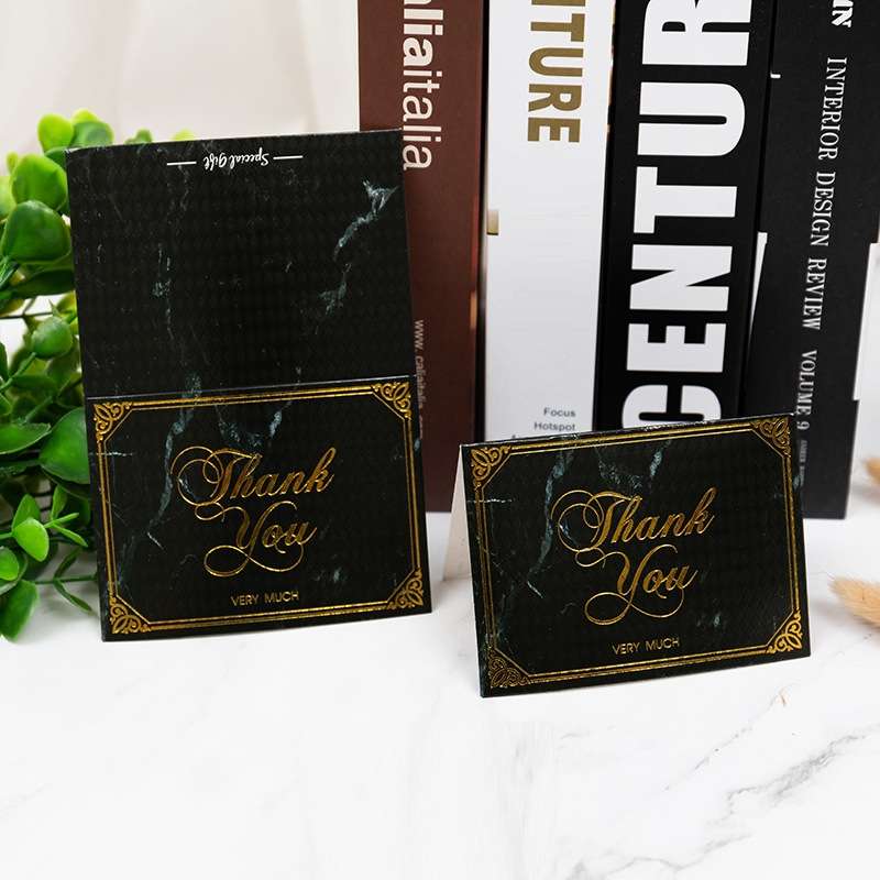 100 PCS Valentines Day Bronzing Greeting Card Flower Shop Birthday Thank You Card(I Love You)