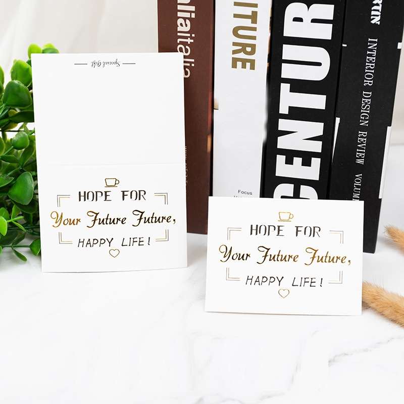 100 PCS Valentines Day Bronzing Greeting Card Flower Shop Birthday Thank You Card(I Love You)