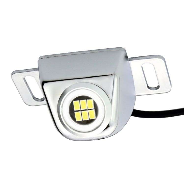 Car LED Electric Eye Reversing Light External Bulb Modified License Plate Auxiliary Light(Black)