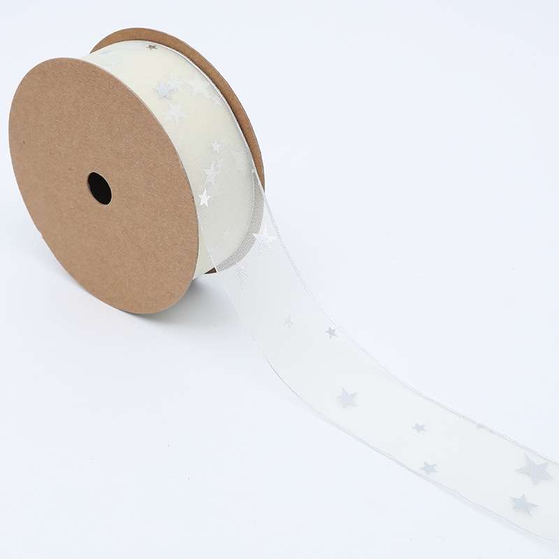 Star Ribbon Wedding Floral Packaging Ribbon, Specification: 4 cm(Gray)
