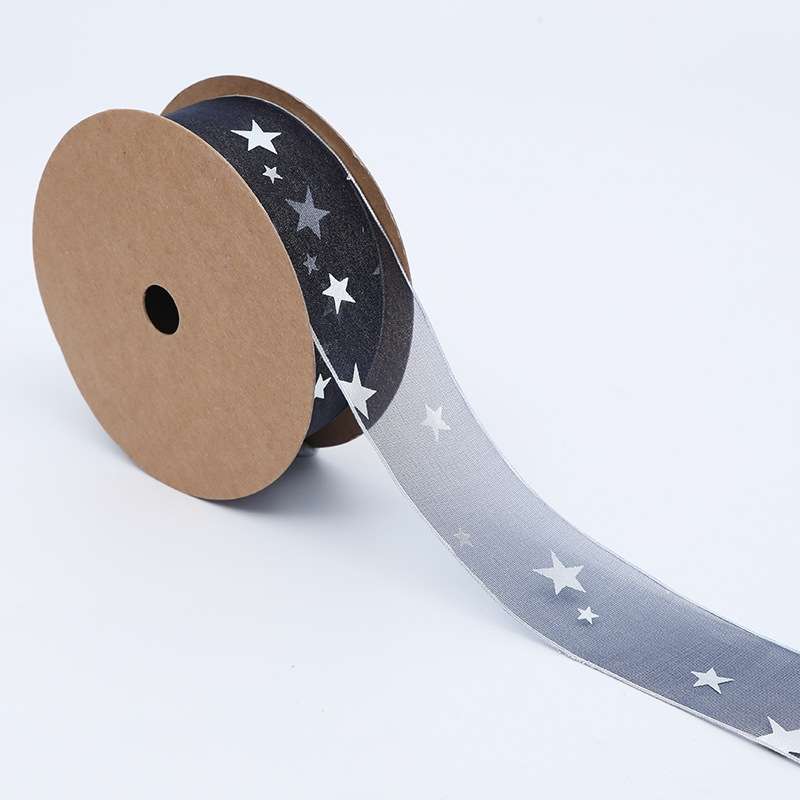 Star Ribbon Wedding Floral Packaging Ribbon, Specification: 4 cm(Gray)
