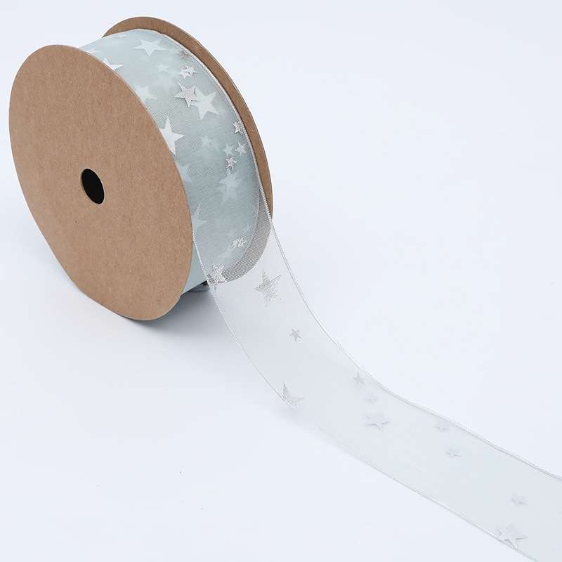 Star Ribbon Wedding Floral Packaging Ribbon, Specification: 4 cm(Gray)