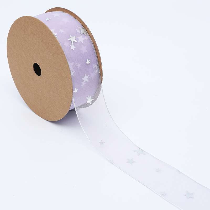 Star Ribbon Wedding Floral Packaging Ribbon, Specification: 4 cm(Gray)
