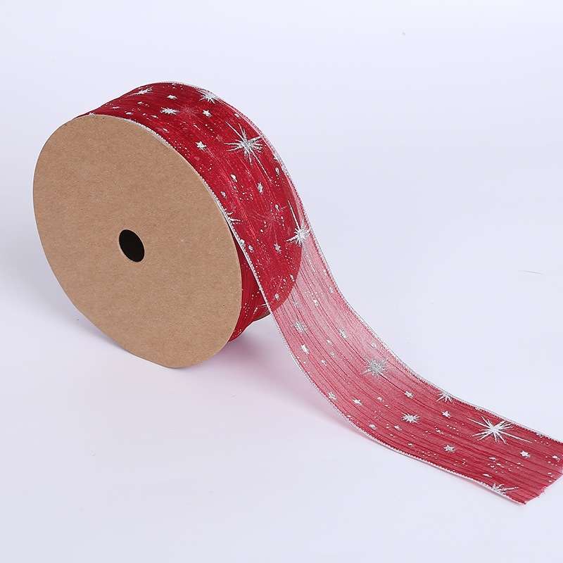 Starry Sky Yarn Ribbon Gift Box Packaging Bow Tie Ribbon, Specification: 2.5CM(Black)