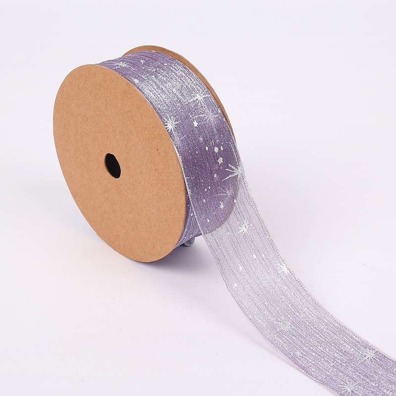 Starry Sky Yarn Ribbon Gift Box Packaging Bow Tie Ribbon, Specification: 2.5CM(Black)
