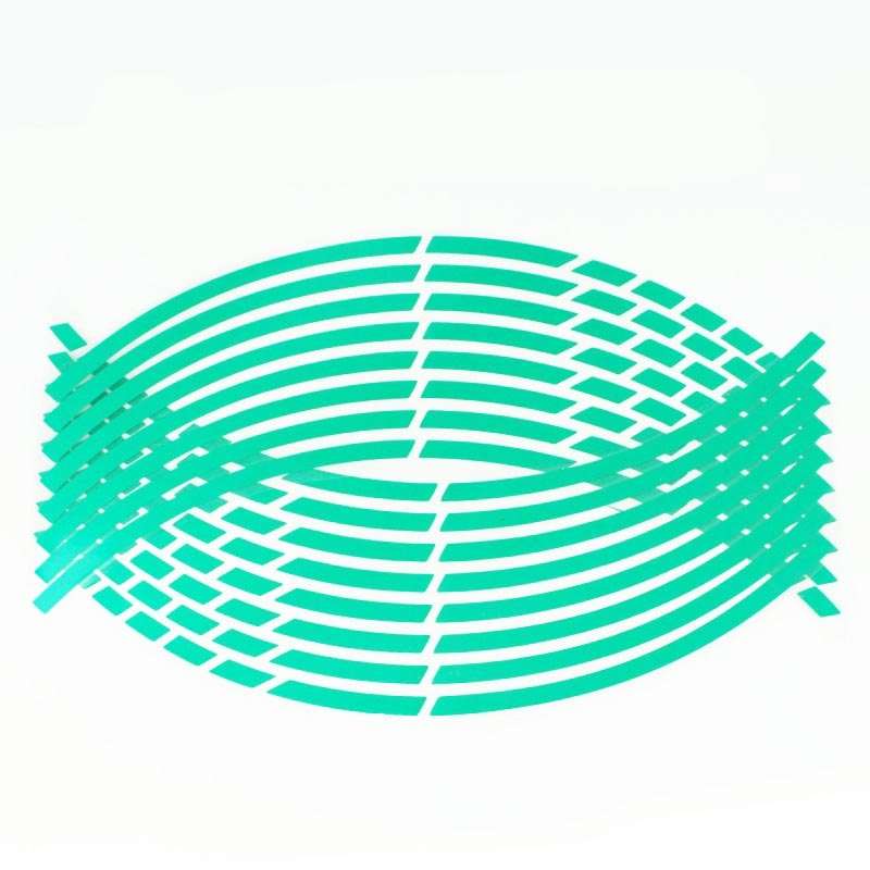 Motorcycle Rim Stickers Personality Wheels Modified Decals(Green)
