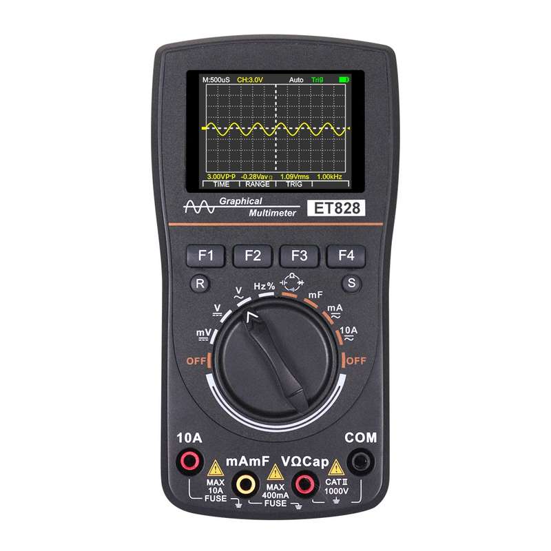 ET828 2 In 1 2 In 1 Oscilloscope Multimeter 2.4 Inch Color Screen Meter Digital Resistance Frequency