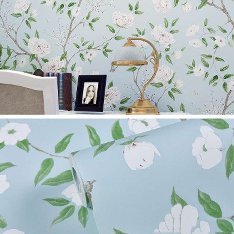 0.53x5m 3D StereoRetro Self-Adhesive Non-Woven Wallpaper Pastoral Flower Bedroom Living Room TV Back