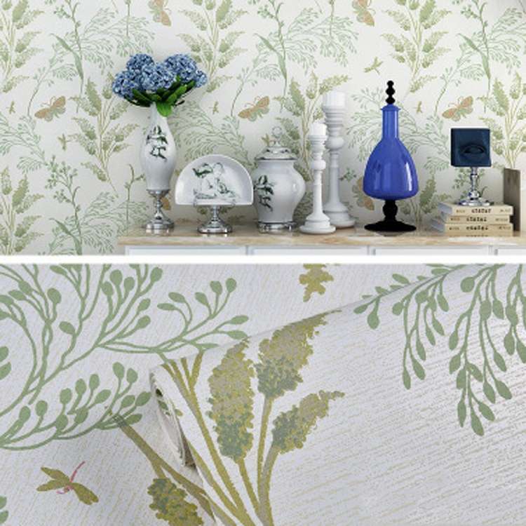 0.53x5m 3D StereoRetro Self-Adhesive Non-Woven Wallpaper Pastoral Flower Bedroom Living Room TV Back