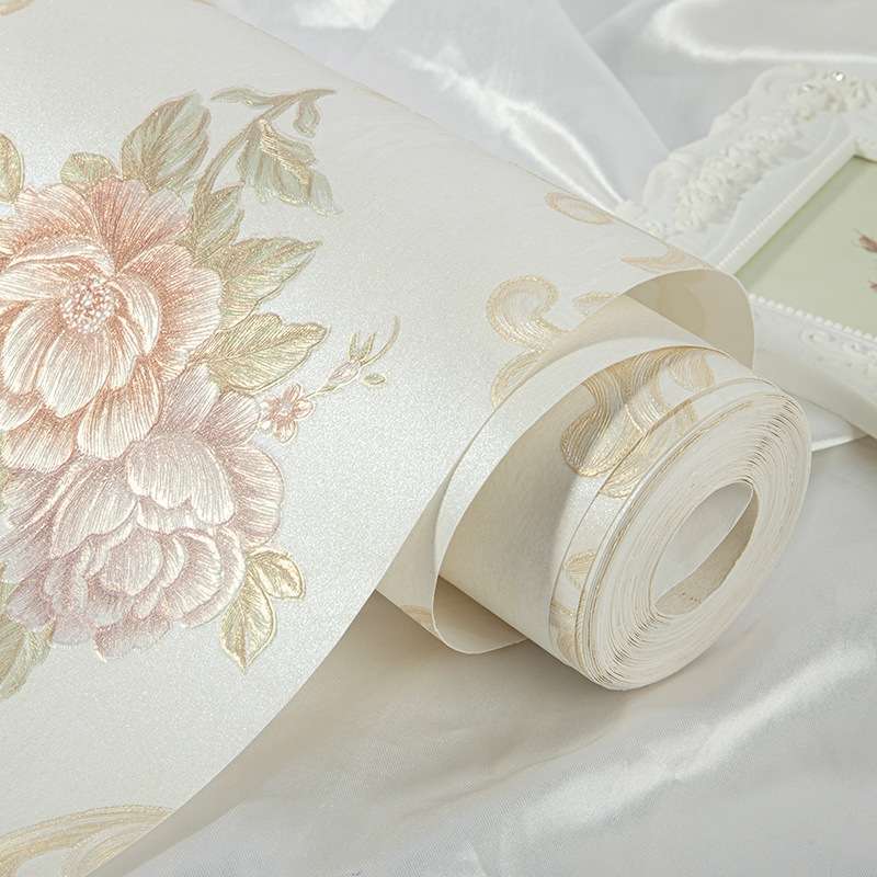 0.53 x 3m 3D Pastoral Style Wallpaper Bedroom Living Room Non-Woven Fabric Self-Adhesive Wall Sticke