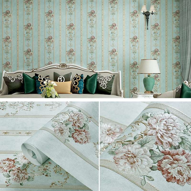 0.53x3m Modern Minimalist 3D Stereo Flower Self-Adhesive Wallpaper Bedroom Living Room TV Background