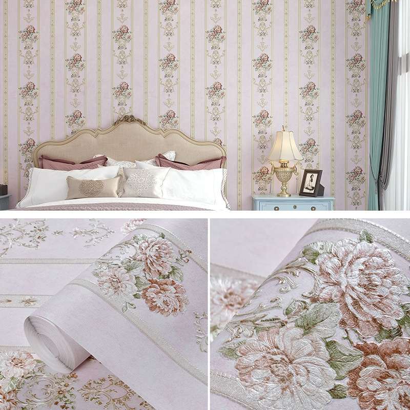0.53x3m Modern Minimalist 3D Stereo Flower Self-Adhesive Wallpaper Bedroom Living Room TV Background