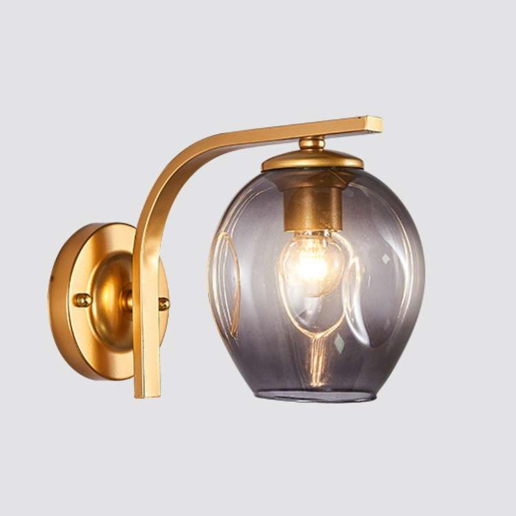 5W Warm Light Simple Bedroom Study Bedside Lamp LED Wall Lamp Creative Corridor Wall Lamp(2035 Gold