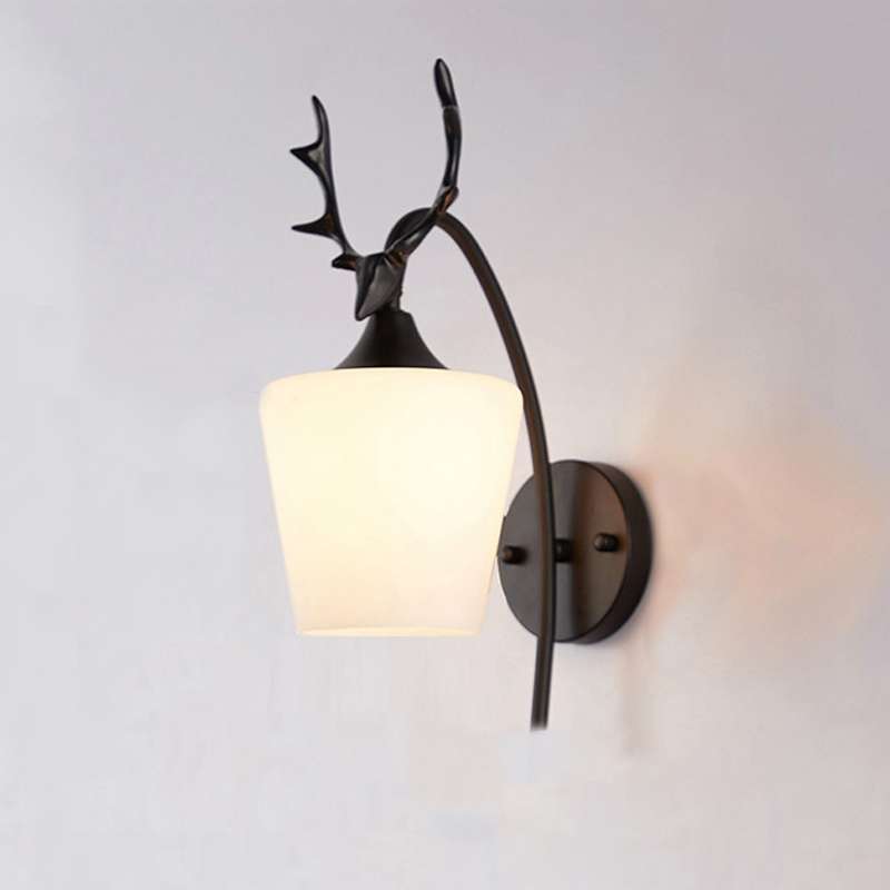 LED Glass Wall Bedroom Bedside Lamp Living Room Study Staircase Wall Lamp, Power source: 5W White Li