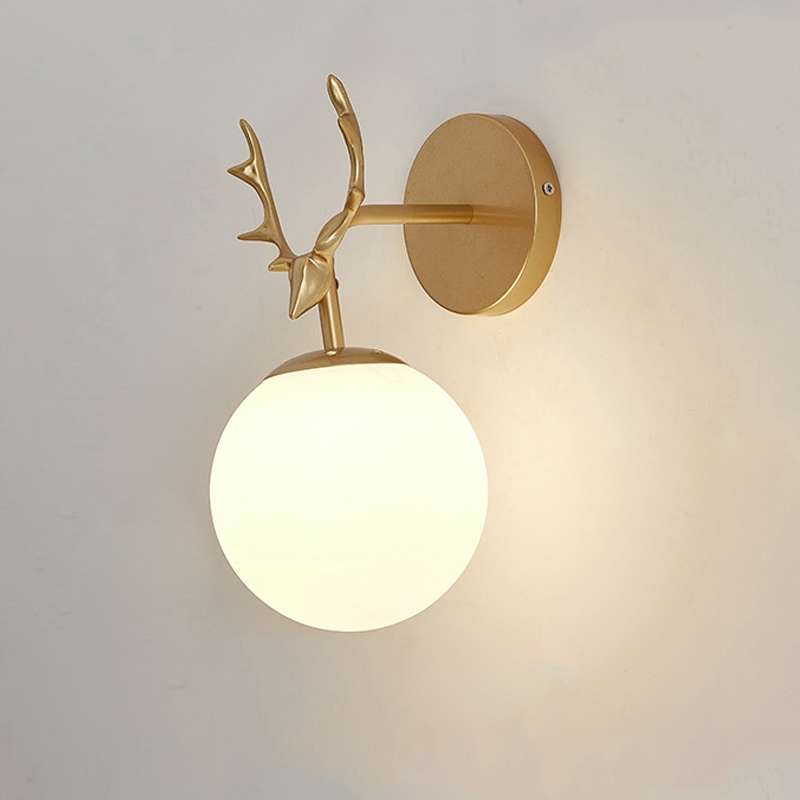 LED Glass Wall Bedroom Bedside Lamp Living Room Study Staircase Wall Lamp, Power source: 5W White Li