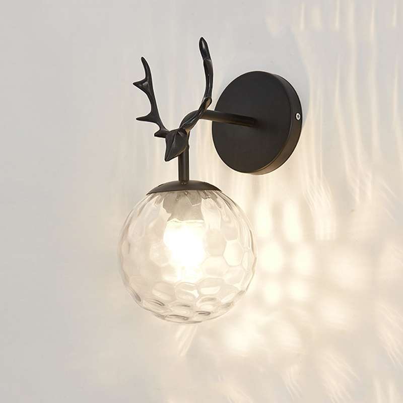 LED Glass Wall Bedroom Bedside Lamp Living Room Study Staircase Wall Lamp, Power source: 5W White Li