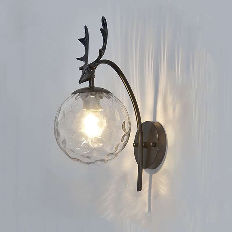 LED Glass Wall Bedroom Bedside Lamp Living Room Study Staircase Wall Lamp, Power source: 5W White Li