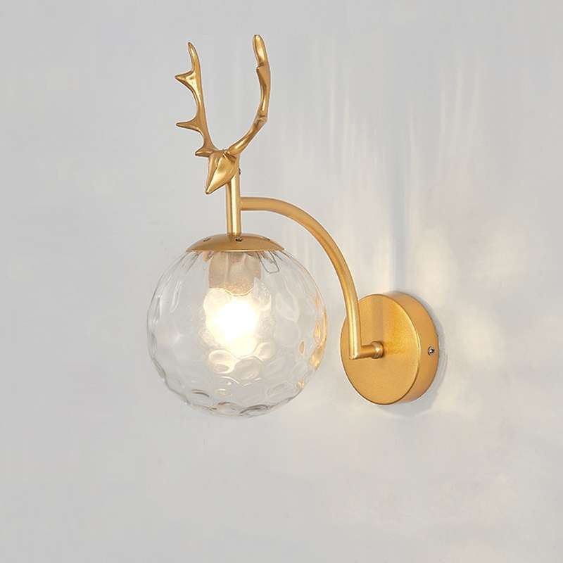 LED Glass Wall Bedroom Bedside Lamp Living Room Study Staircase Wall Lamp, Power source: 5W Warm Lig